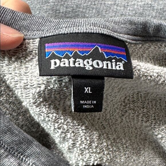 Patagonia Mahnya Fleece Long Sleeve Gray Sweatshirt Size XL - Picture 7 of 9